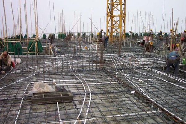 Rebar on floor.